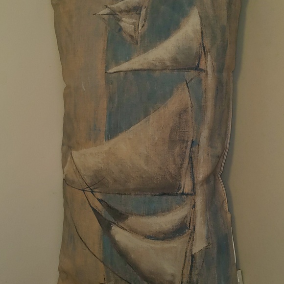 Pottery Barn All Over Print Nautical Sailboard Throw Pillow - Picture 4 of 10